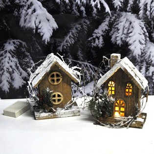 LUXURIOUS CHRISTMAS DECORATION HOUSES WITH LIGHT (15st).