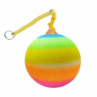RAINBOW BALL WITH STRING / BUNGEE BALL Ø23 cm (10 pcs)